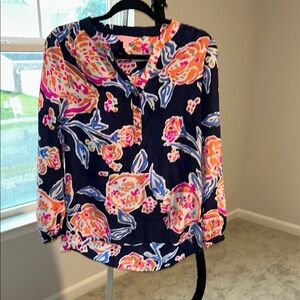 Lilly Pulitzer Orange Silk Top Size XS Excellent condition